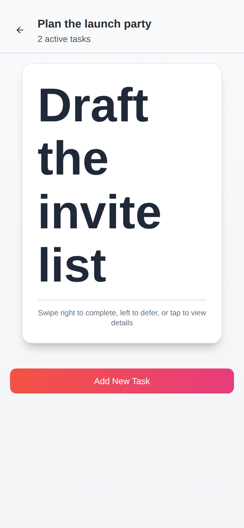 Inside a card: its own small deck of sub-tasks
